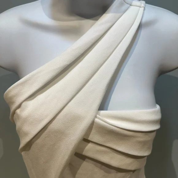 Lulus Devoted to Fun Ivory One-Shoulder Sleeveless Jumpsuit Size Medium NWOT - Picture 8 of 15